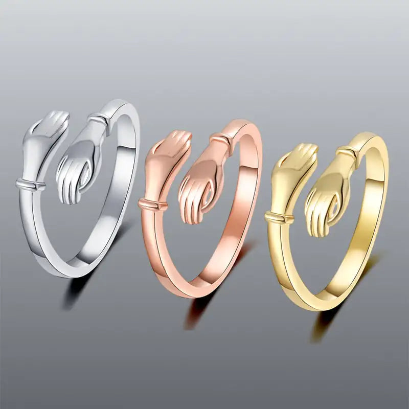 Embrace - Hug - Hands Adjustable Ring